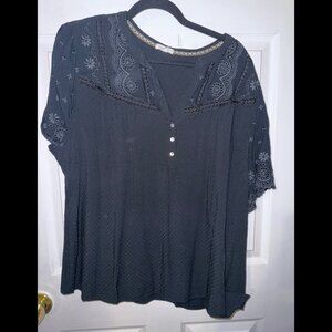 Mason & Belle - Zosia Button Detail Top - Navy Blue - 2x -